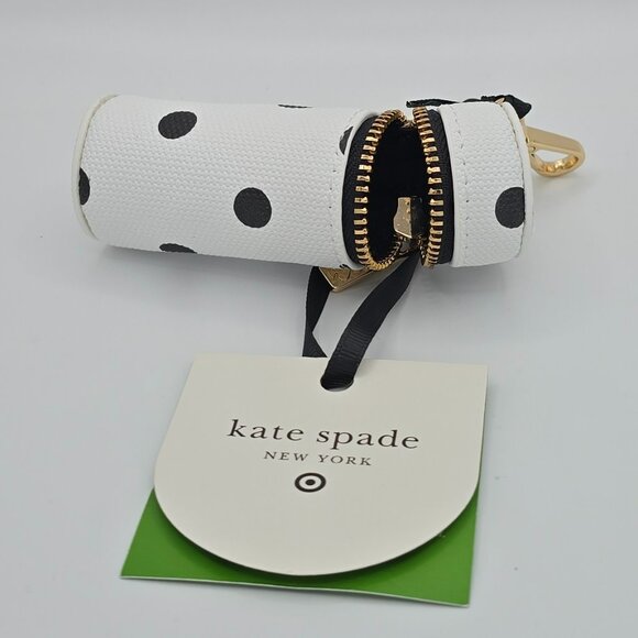Canvas Polka Dot Lipstick Bag Charm - kate spade new york x Target, White/Black - Picture 2 of 6